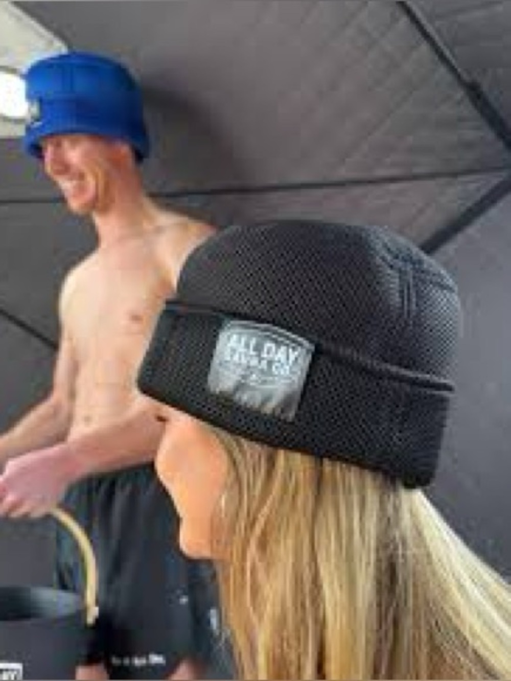 All day sauna Black Mesh Bucket Hat